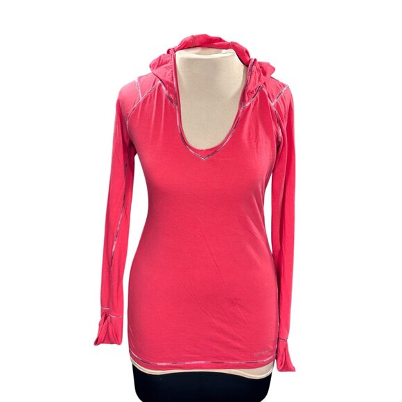 Calvin Klein Performance Red Hooded Long Sleeve Top Size S - Picture 1 of 9